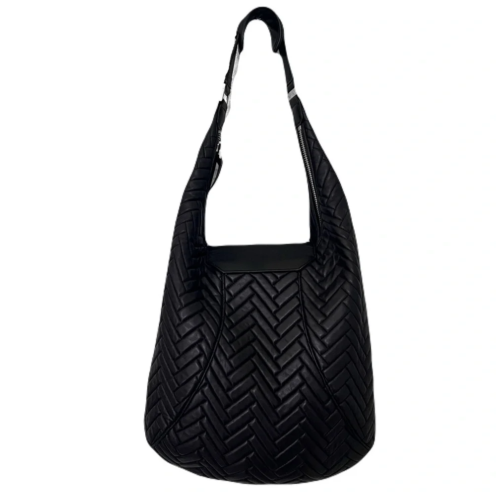 Mackage Black Quilted Leather ‘Dara’ Oversized Moto Hobo Bag